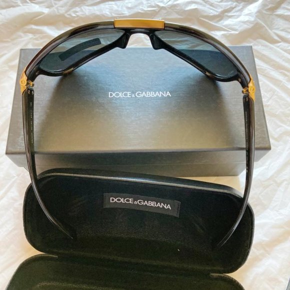 Dolce & Gabbana DG6022 gold top bar hardware unisex wayfarer wrap fit sunglasses main image 6